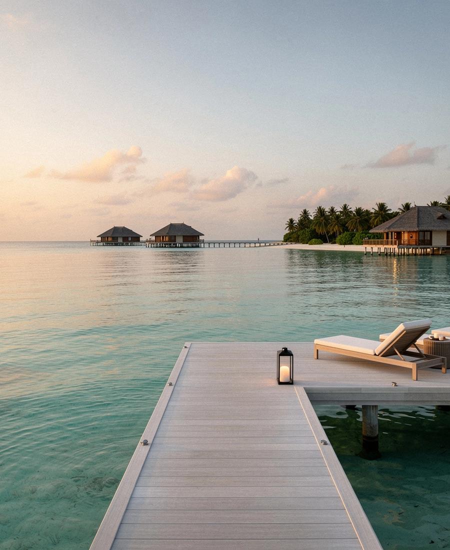 Maldives ocean view at sunrise